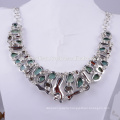 Coral And Multi Gemstone Handmade 925 Solid Silver Necklace Jewelry Wholesaler